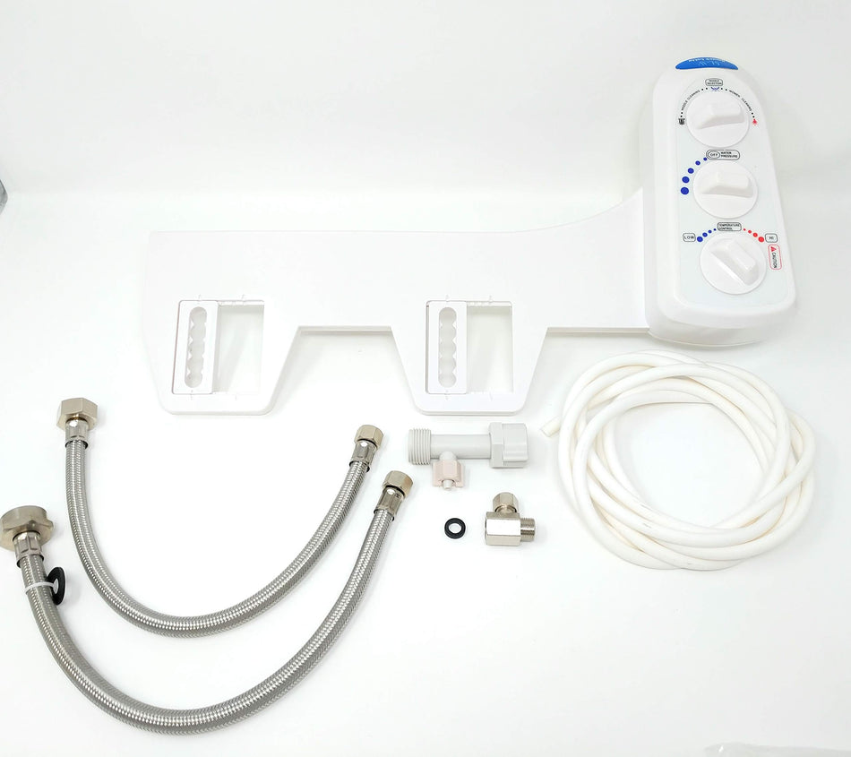 Basic Bidet - Non-Electric, Temperature Controlled (Warm Water), Mechanical Toilet Seat Attachment