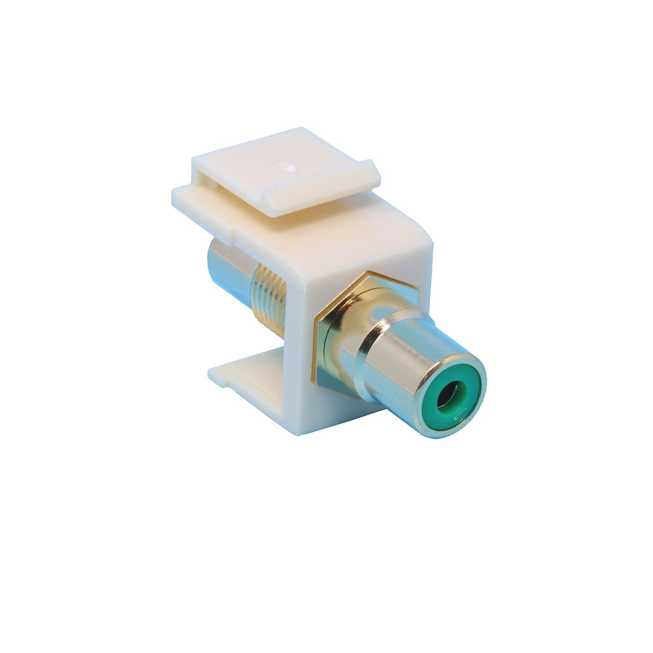 RiteAV RCA Green Keystone Coupler Ivory Female/Female