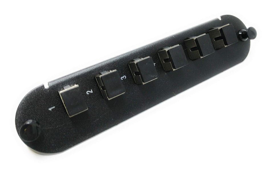RiteAV - CCH SC/ST (6 Port Simplex w/6 Fiber Connectors) Adapter Panel (Non-LGX) Silver/Black (9/125) for Yellow OS2 Singlemode APC