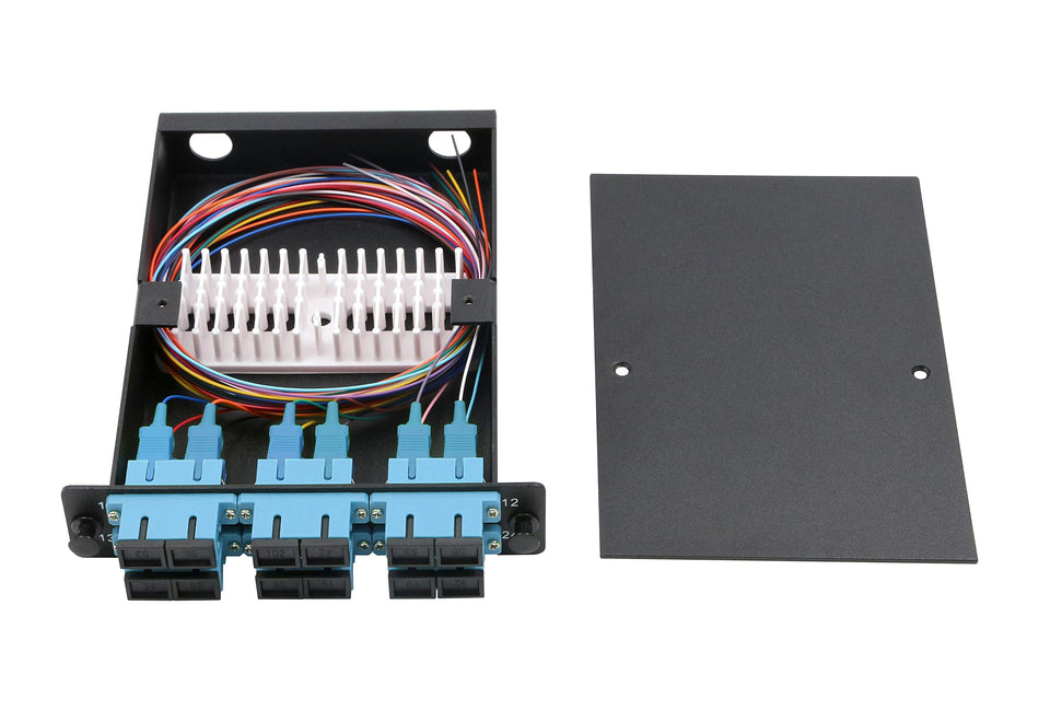 Ultra Spec Cables 12 Fiber SC/UPC SM LGX Cassette, pre-Loaded with LC Adapters and Pigtails for Splice