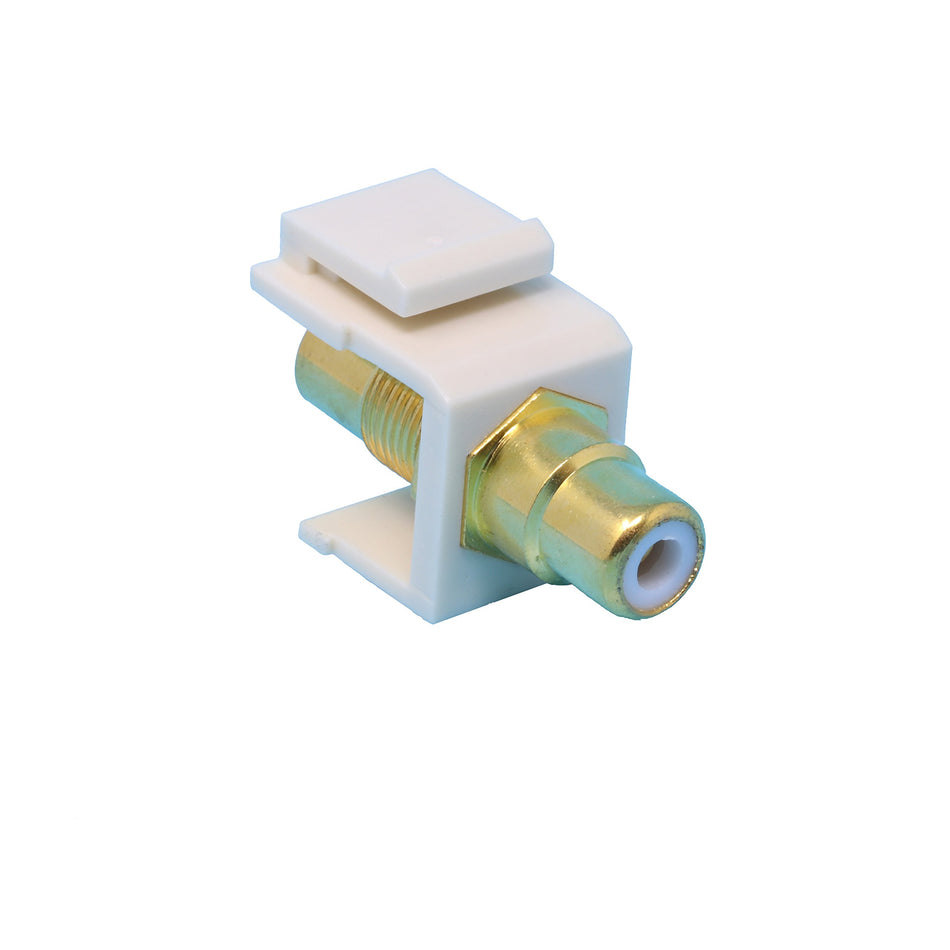 RiteAV RCA White Keystone Coupler Light Almond Female/Female