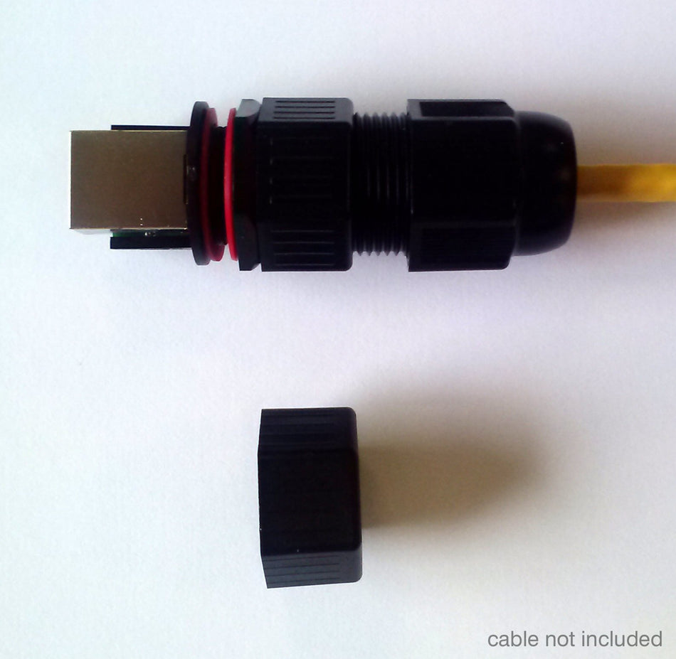 RiteAV - Outdoor Waterproof Rj45 Coupler (Feed-Thru), Female to Female, Shielded - with Cap