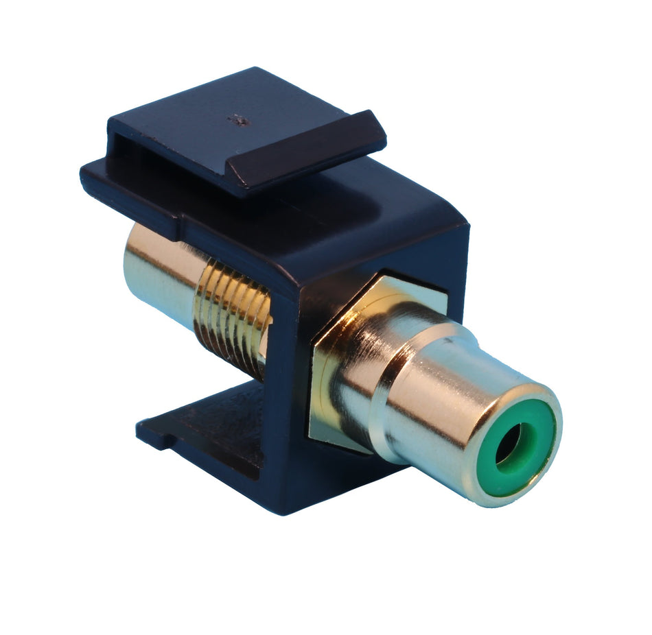 RiteAV RCA Green Keystone Coupler Black Female/Female