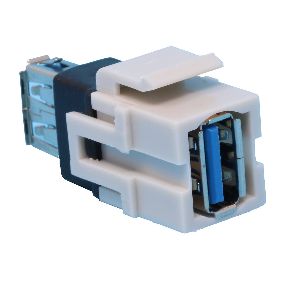 RiteAV USB 3.0 Keystone Jack A-A Female to Female - Gray