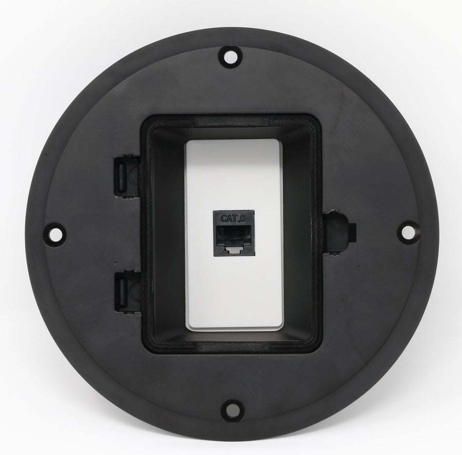 RiteAV 1 Gang 1 Port Cat6 Floor Box - Black