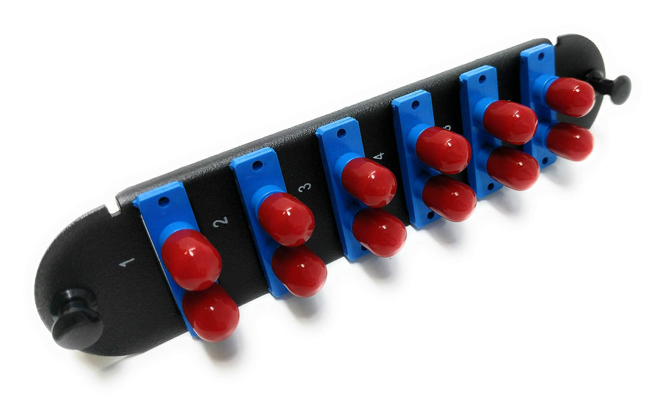 RiteAV - CCH ST/SC (6 Port Duplex w/12 Fiber Connectors) Adapter Panel (Non-LGX) Blue/Black (9/125) for Yellow OS2 Singlemode APC