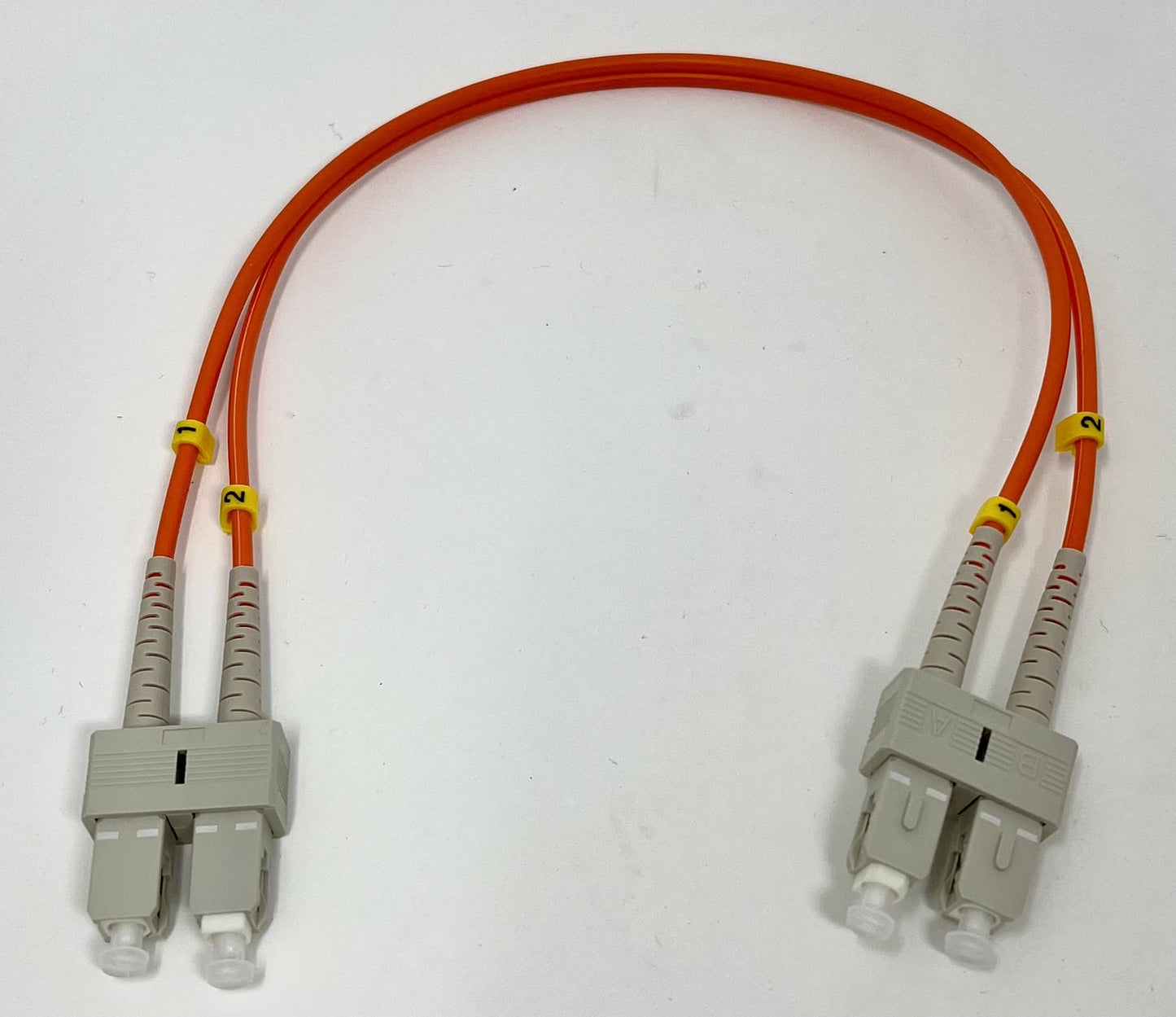 0.3 Meter (1FT) OM1 Multimode Duplex Fiber Optic Cable (62.5/125) - SC to SC - Orange