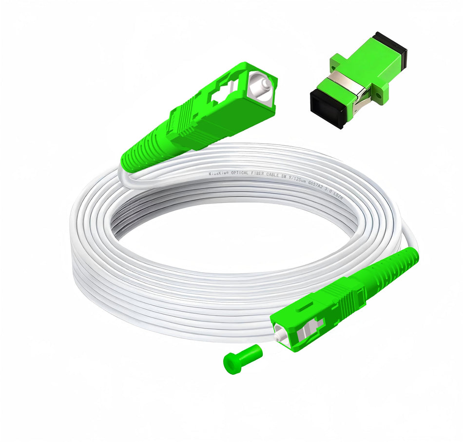 SC/APC fiberkabel för Telia, 3 Sverige, Tele2, Bredband2, Bahnhof, Ownit, Telenor, IP-Only, Fiberoptisk förlängningskabel med gratis fiberoptisk koppling, Simplex Fiber Optic Patch Cord