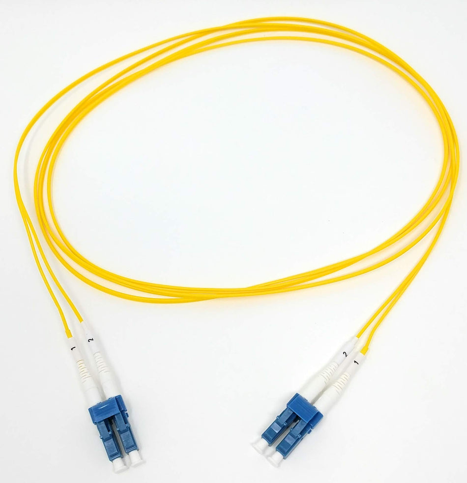 20 Meter Singlemode Duplex 1.2mm Ultra High Density Fiber Optic Cable (9/125) - LC to LC - Yellow