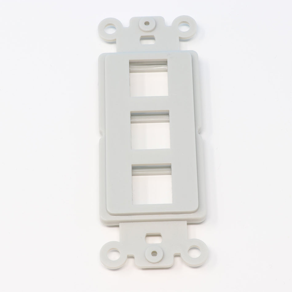 RiteAV Gray Blank 3 Port Modular Insert for Keystone Jacks