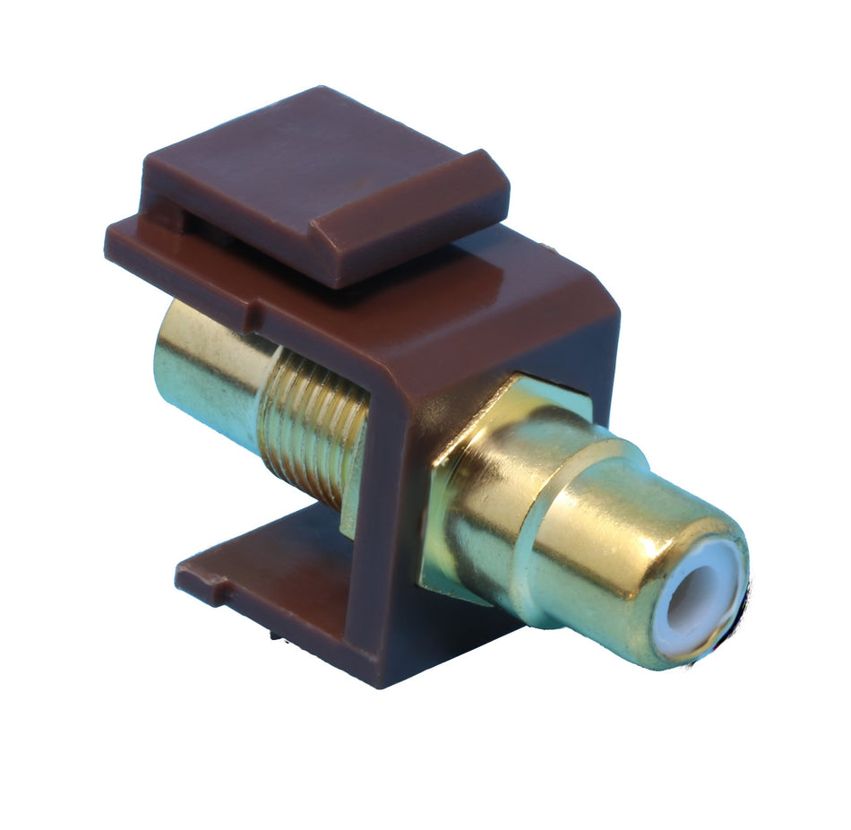 RiteAV RCA White Keystone Coupler Brown Female/Female
