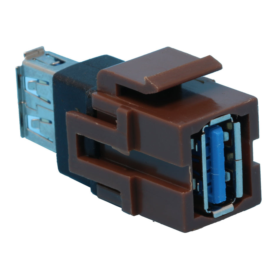 RiteAV USB 3.0 Keystone Jack A-A Female to Female - Brown