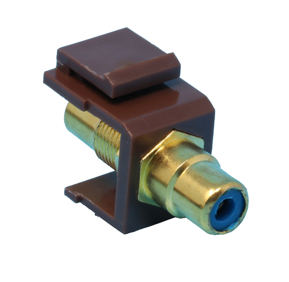 RiteAV RCA Blue Keystone Coupler Brown Female/Female