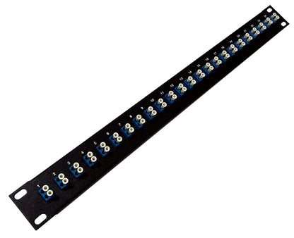 LC fiber patch panel (laddad 1 u) 19 tum 24 Port Blue Couplers (Singlemode)