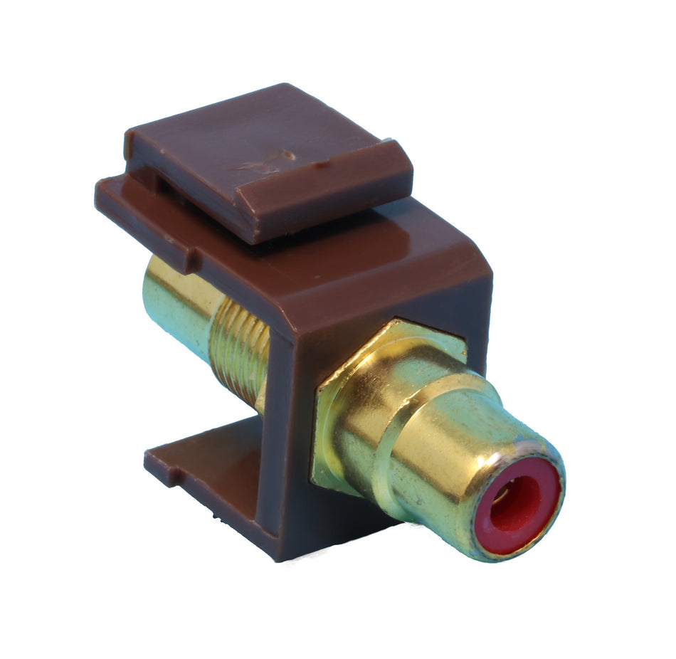 RiteAV RCA Red Keystone Coupler Brown Female/Female