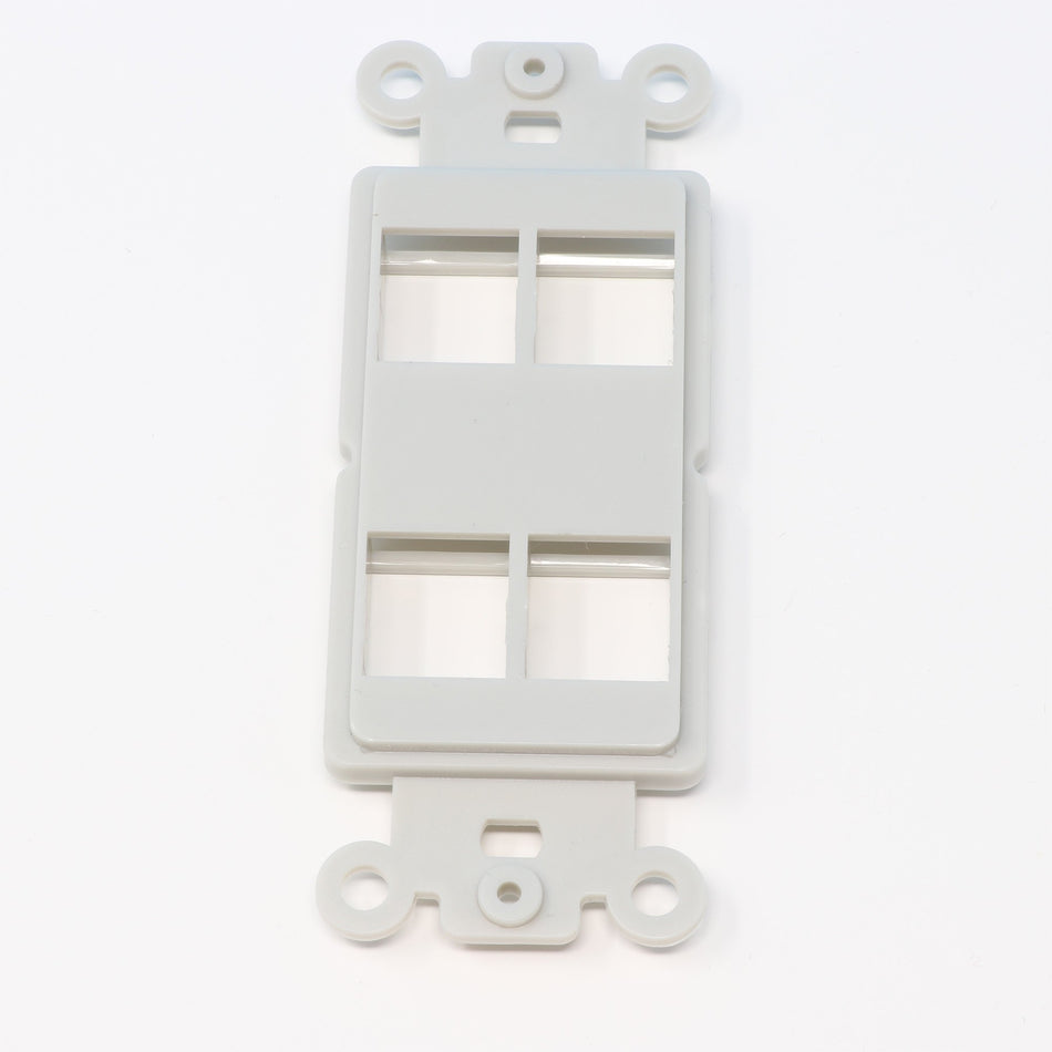 RiteAV Gray Blank 4 Port Modular Insert for Keystone Jacks