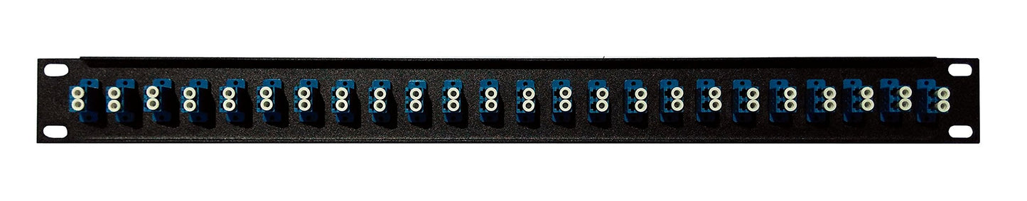 LC fiber patch panel (laddad 1 u) 19 tum 24 Port Blue Couplers (Singlemode)