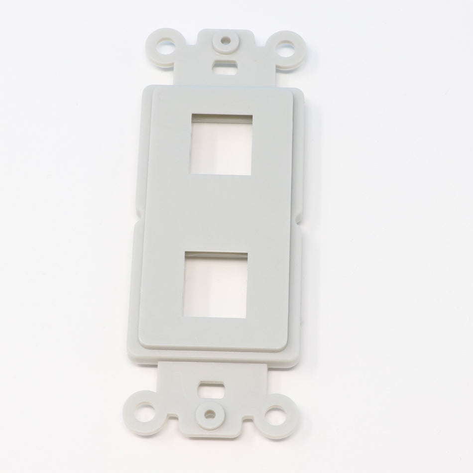 RiteAV Gray Blank 2 Port Modular Insert for Keystone Jacks
