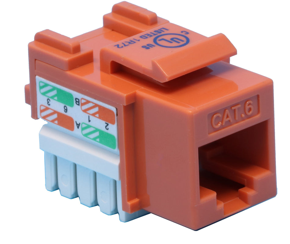 RiteAV CAT6 Keystone Jack Orange Punchdown (110 Type)