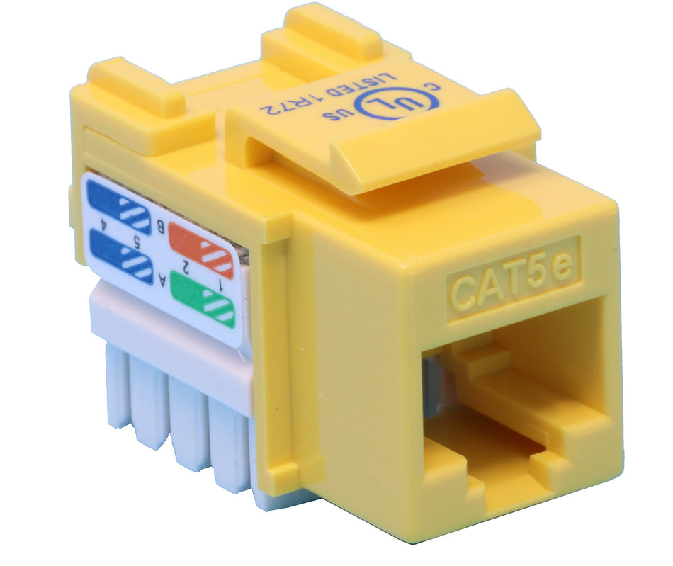 RiteAV CAT5E Keystone Jack Yellow Punchdown (110 Type)