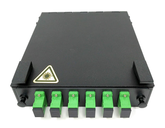 Ultra Spec Cables Wall Mount Fiber Enclosure with Splicing Module and Loaded 6 Port SC-APC Singlemode LGX Panel