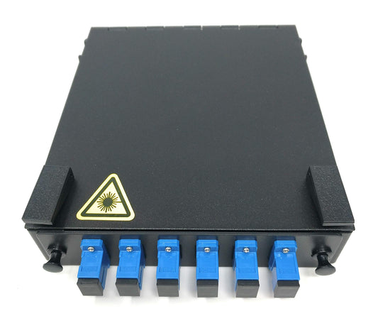 Ultra Spec Cables Wall Mount Fiber Enclosure with Splicing Module and Loaded 6 Port SC-UPC Singlemode LGX Panel