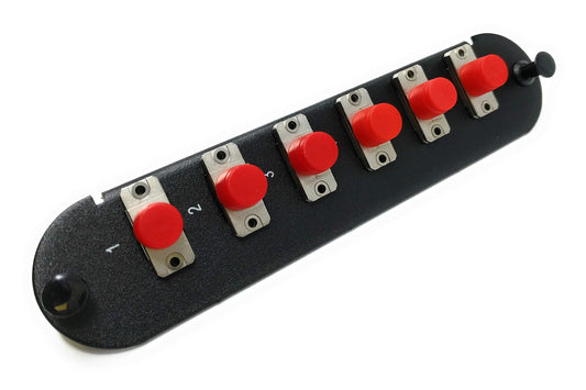 RiteAV - CCH FC/SC (6 Port Simplex w/6 Fiber Connectors) Adapter Panel (Non-LGX) Silver/Black (62.5/125) for Orange OM1 Multimode