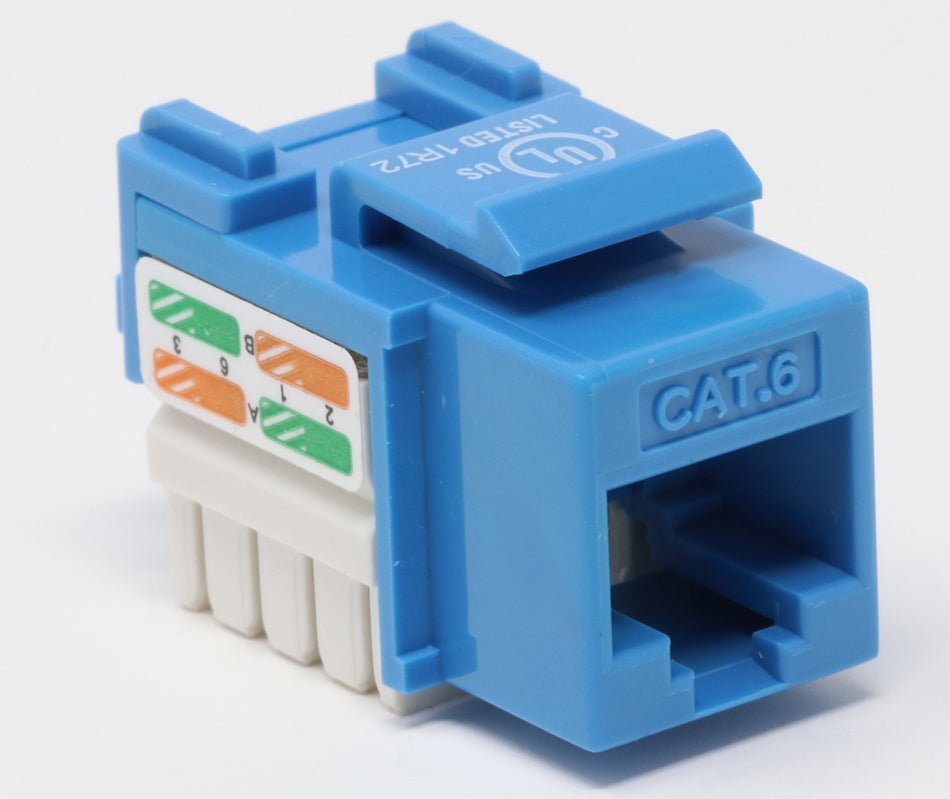 RiteAV CAT6 Keystone Jack Blue Punchdown (110 Type)
