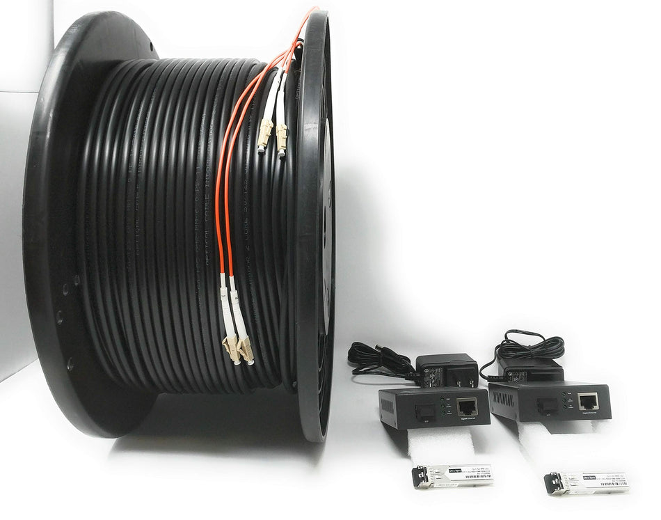 RiteAV - CAT 6/ Cat5e Extension Kit, Over 300ft (150M Outdoor Rated Fiber Cable Included)