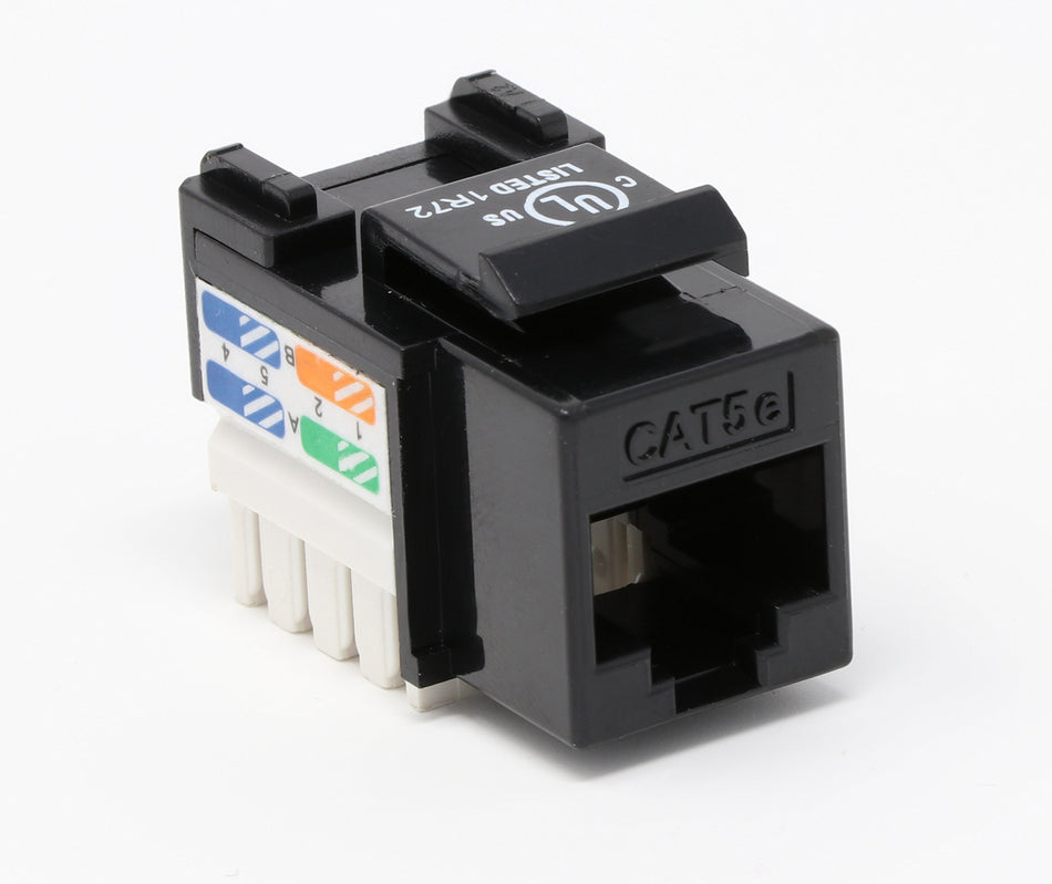 RiteAV CAT5E Keystone Jack Black Punchdown (110 Type)