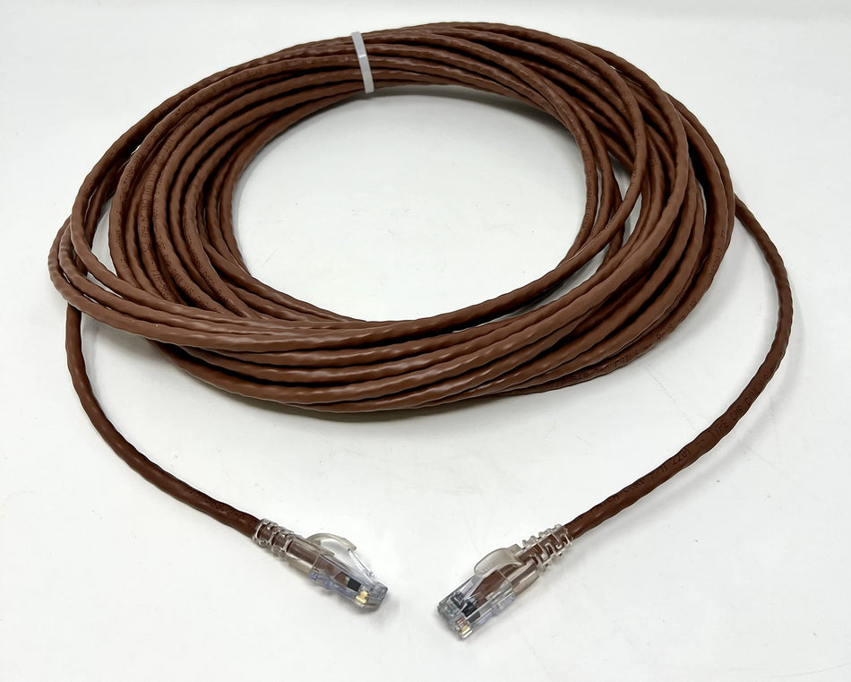 RiteAV - 100 FT Cat6 Brown Ethernet Network RJ45 Patch Cord (Pure Copper) (Connectors and Boots Installed)