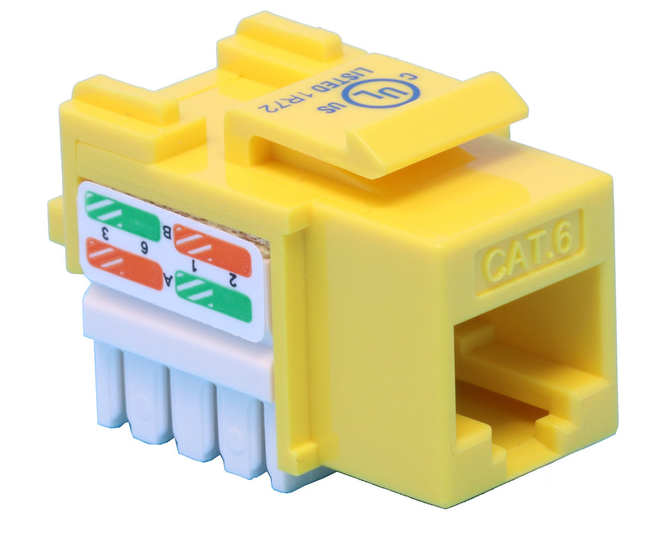 RiteAV CAT6 Keystone Jack Yellow Punchdown (110 Type)