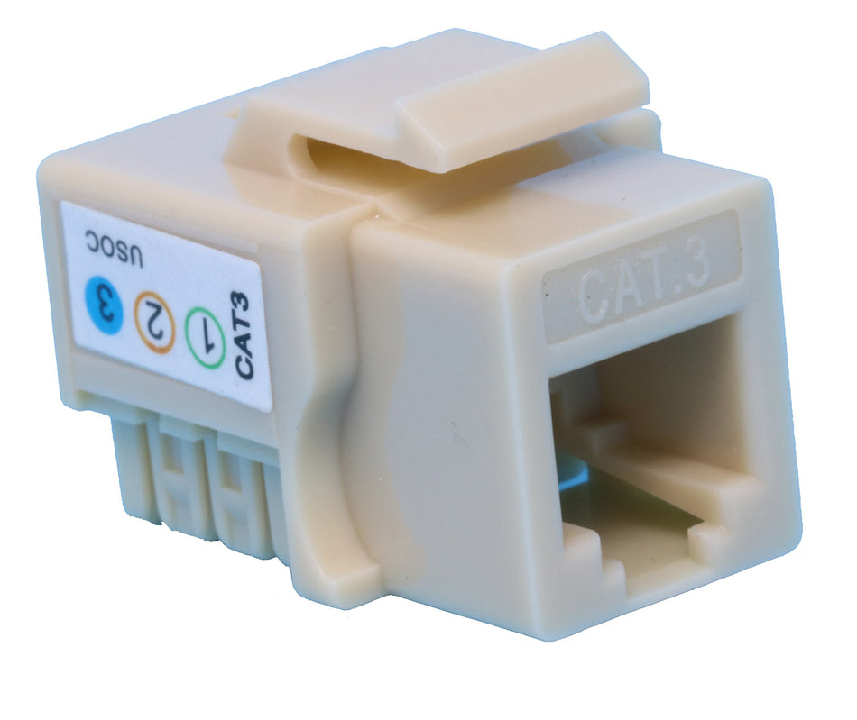 RiteAV RJ 11/12 (Cat 3) Keystone Jack Beige Punchdown
