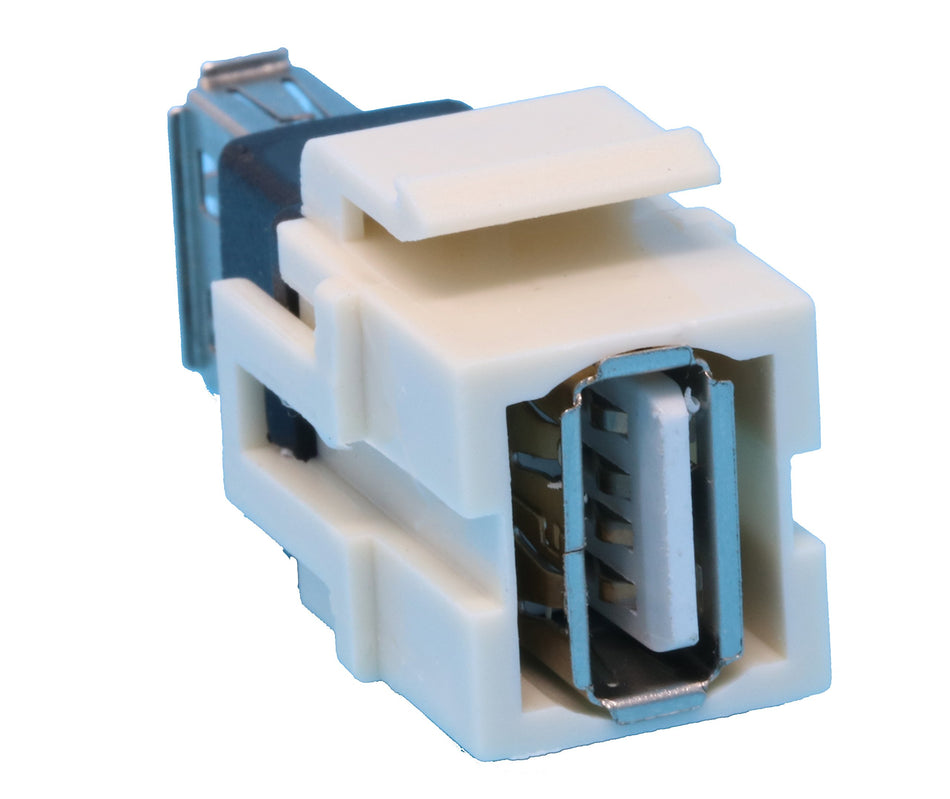 RiteAV USB-A-A Keystone Jack Coupler 2.0 Light Almond Female/Female