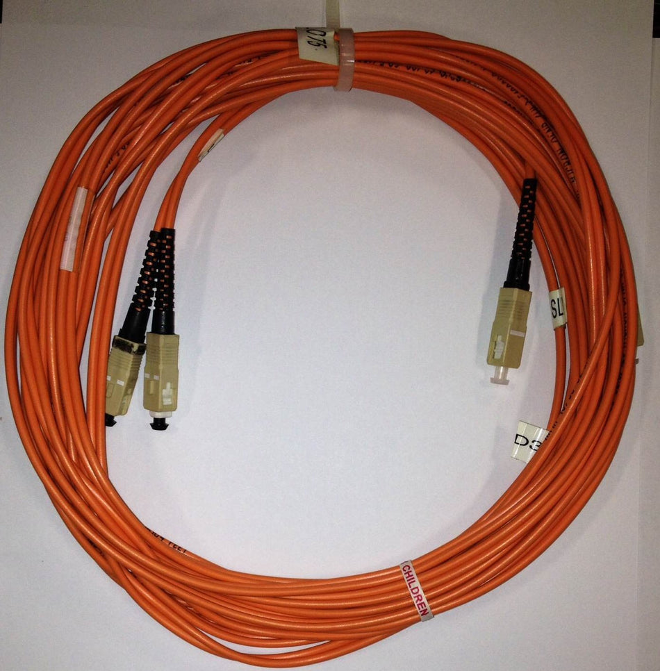 7 Meter OM1 Multimode Duplex Fiber Optic Cable (62.5/125) - SC to SC - Orange