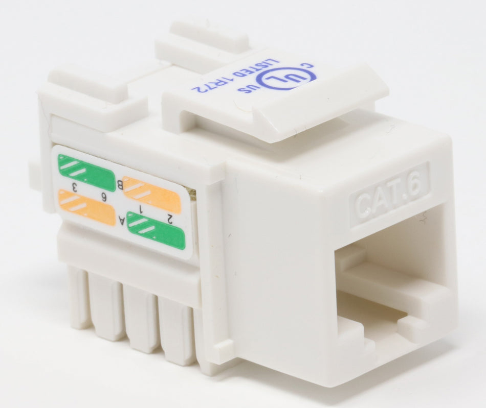 RiteAV CAT6 Keystone Jack White Punchdown (110 Type)