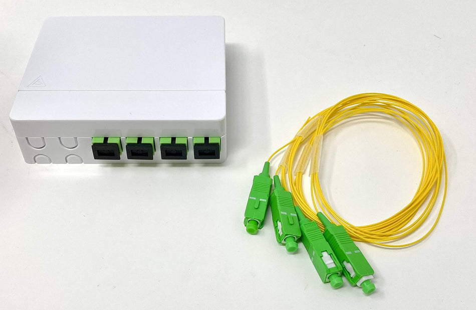 Ultra Spec Cables FTTH 4 Port SC-APC Fiber Termination Kit (Includes 4 x SC-APC Simplex Couplers and 4 x 1 Meter SC-APC Pigtails) for Splice