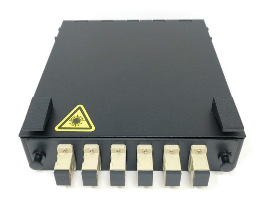 Ultra Spec Cables Wall Mount Fiber Enclosure with Splicing Module and Loaded 6 Port SC-UPC OM1/OM2 Multimode LGX Panel