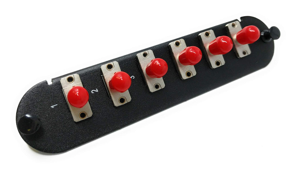 RiteAV - CCH ST/SC (6 Port Simplex w/6 Fiber Connectors) Adapter Panel (Non-LGX) Silver/Black (62.5/125) for Orange OM1 Multimode