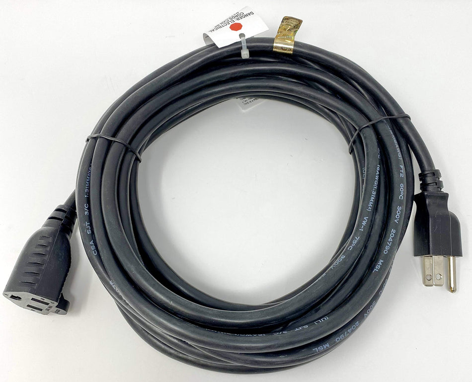 RiteAV - 25 Feet Heavy Duty AC Power Extension Cord, 16 AWG, NEMA 5-15P to NEMA 5-15R, SJT, 13 Amp/125 Volt, UL, CSA, RoHS Compliant - Black
