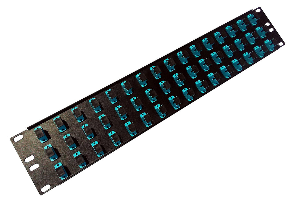 48 Port SC Fiber Patch Panel APC Singlemode (Green Couplers) (loaded 2u) 19"