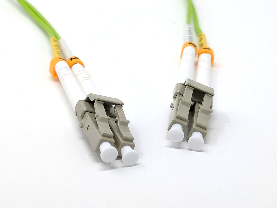 0.3 Meter (1FT) 100Gb OM5 Multimode Duplex Fiber Optic Cable (50/125) - LC to LC - Lime Green