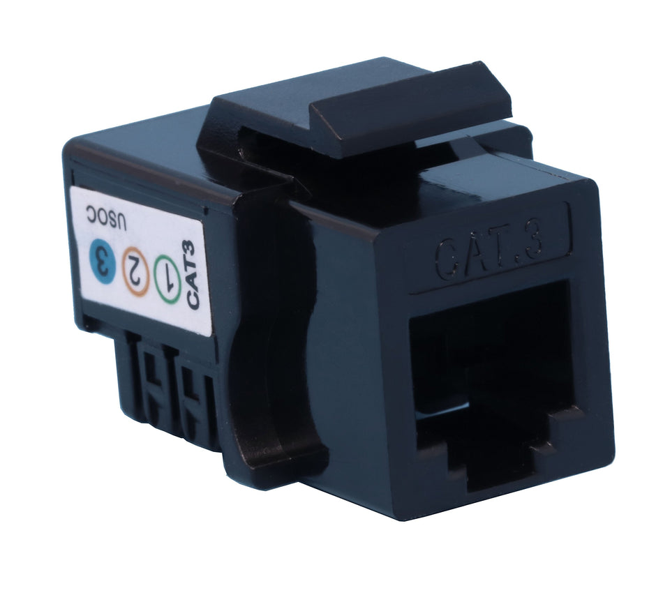 RiteAV RJ11-12 Phone Black Punchdown Type Keystone Jack