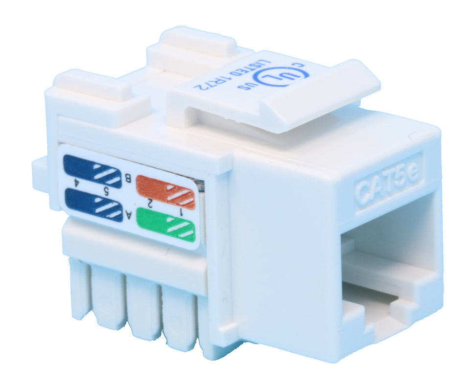RiteAV CAT5E Keystone Jack White Punchdown (110 Type)