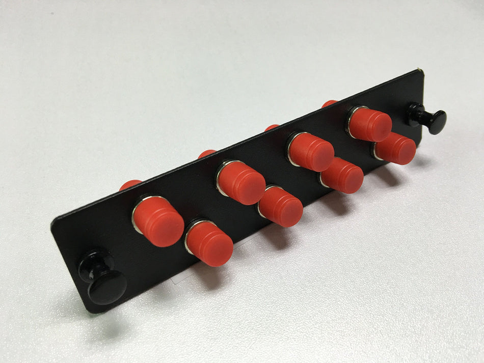 RiteAV LGX Footprint FC Adapter Panel, 8 Ports, Loaded w/8 FC Simplex Singlemode Adapters, Black