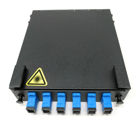 Ultra Spec Cables Wall Mount Fiber Enclosure with Spool and Loaded 6 Port SC-UPC Singlemode Simplex LGX Panel