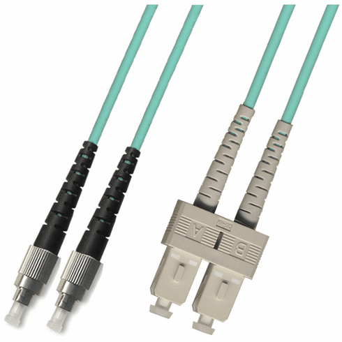 9M FC-SC Duplex Multimode Fiber Optic Cable 50/125 10 Gigabit Plenum (10GB)