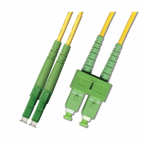 9M LC APC to SC APC Duplex Singlemode Fiber Optic Cable 9/125