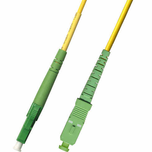 9M LC APC to SC APC Simplex Singlemode Fiber Optic Cable 9/125