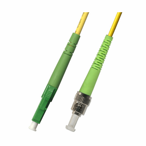 9M LC APC to ST APC Simplex Singlemode Fiber Optic Cable 9/125